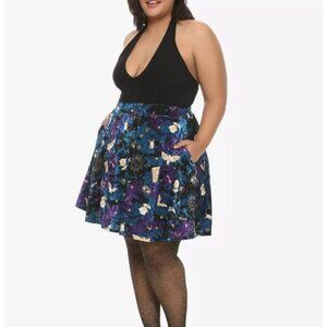 New Hot Topic Midnight Hour Crushed Velvet Witch Skirt Plus Size 3X Astrological